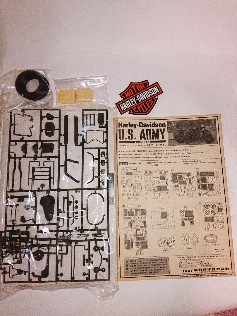 1/12 プラモデル ハーレーダビッドソン USアーミー軍用バイク ステッカー付