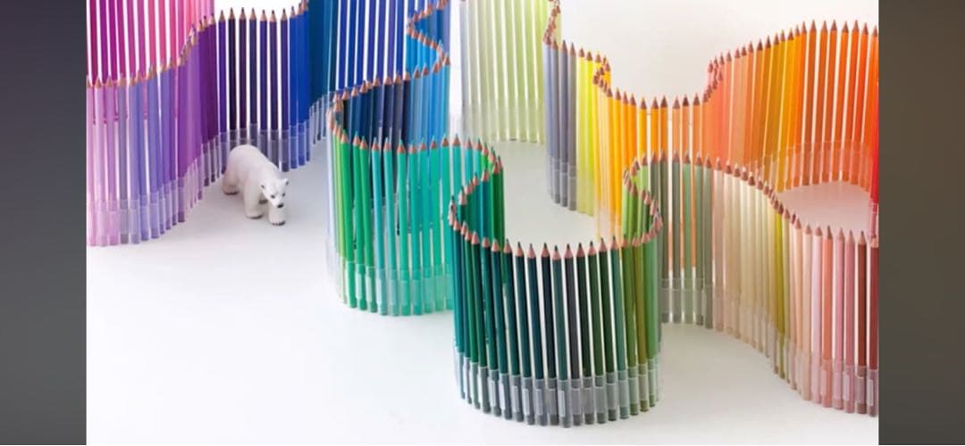 未使用フェリシモ 500色 色鉛筆とカラーウェーブケースのセット