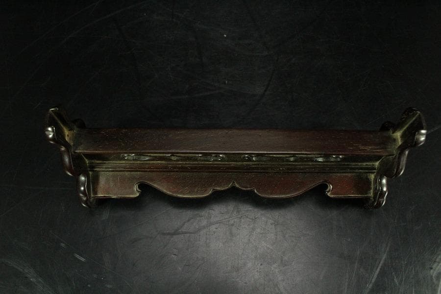 唐物 中国美術 紫檀台 葡萄木 硯屏 文房四宝(K-A864)