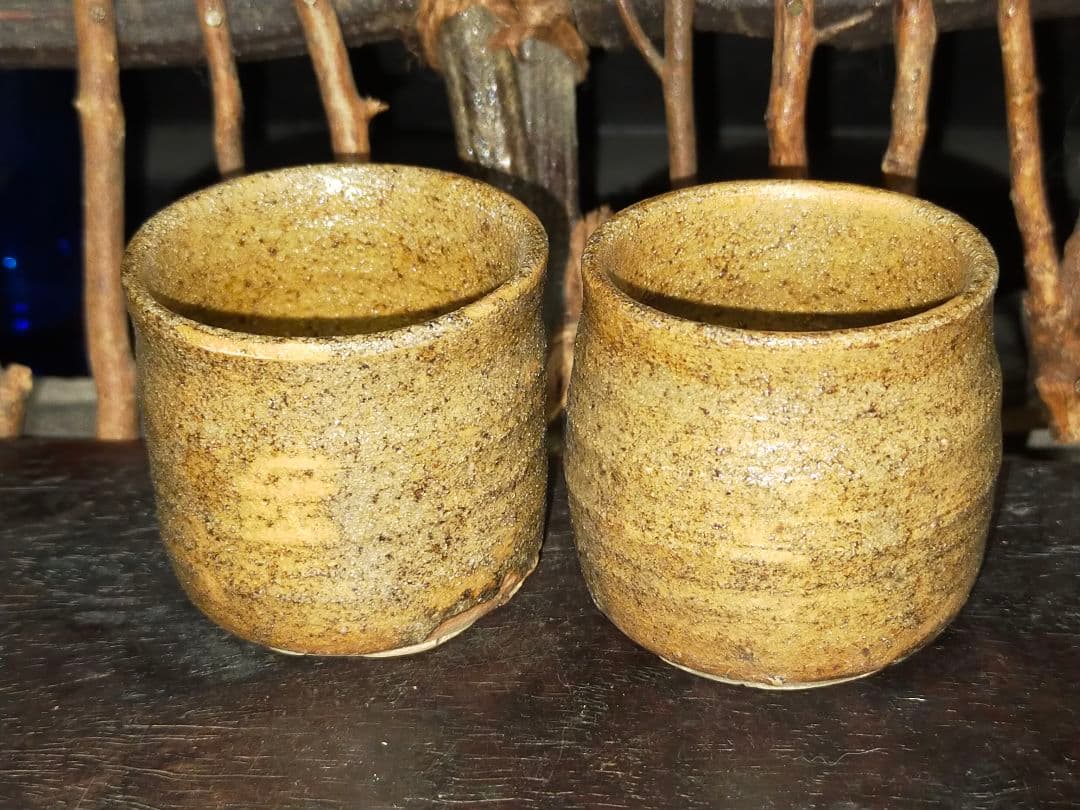 ♥骨董品　黄瀬戸　ぐい呑み　５個セット　桐箱付き