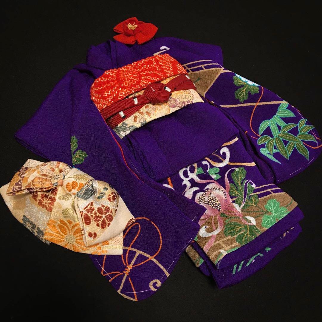 ＊ 市松人形 10号 大正縮緬 アンティーク 袷 着物 ＊ ドール 人形