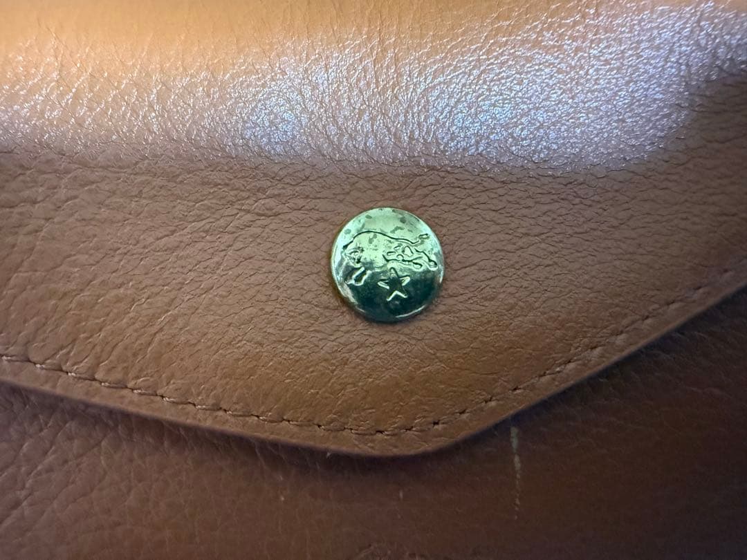 【未使用】イルビゾンテ がま口 二つ折り財布 キャラメル（ヤキヌメ）タグ・袋付