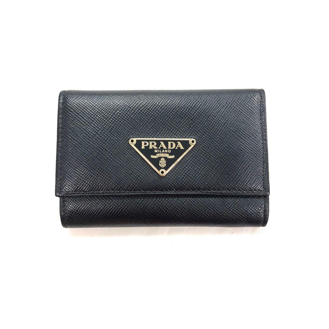 M04/030 PRADA プラダ 6連キーケース 三角ロゴ ブラック