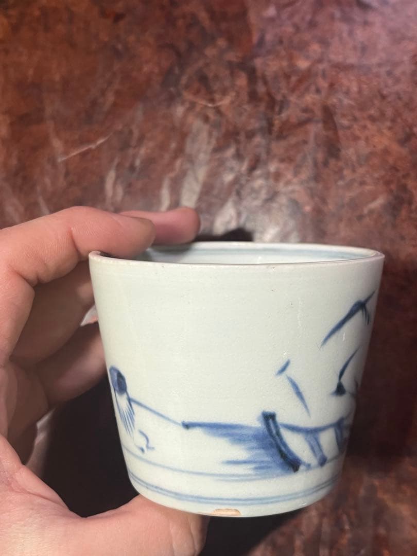 古伊万里　蕎麦猪口　そば猪口　舟曳　船　民藝　民芸　くらわんか