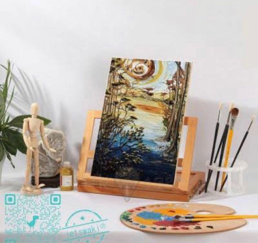 ⭐︎デスク本描き油絵⭐︎模写/F4キャンバス・台付/ゴッホ『ひまわり3』