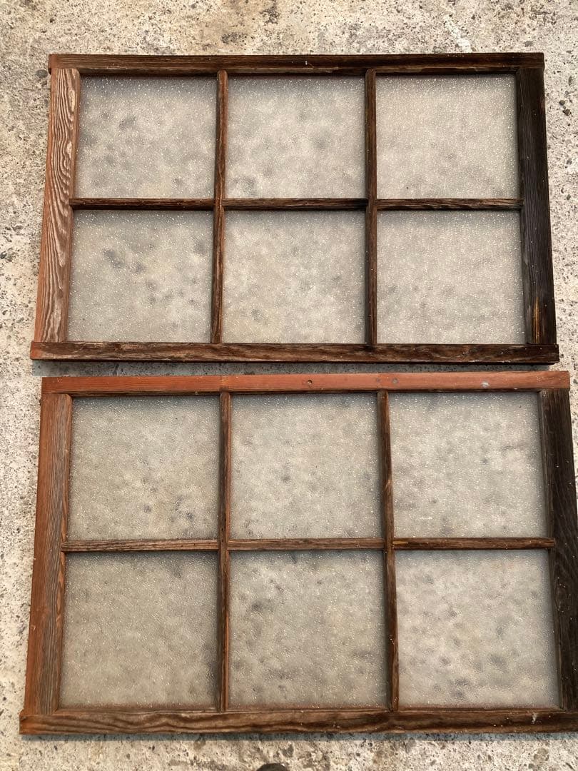 アンティーク　窓　ガラス　2枚セット