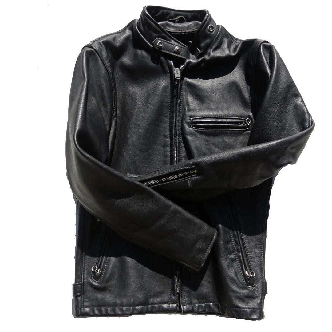 USA製立ち襟 Schott ショット 641牛革レザーライダースジャケット34