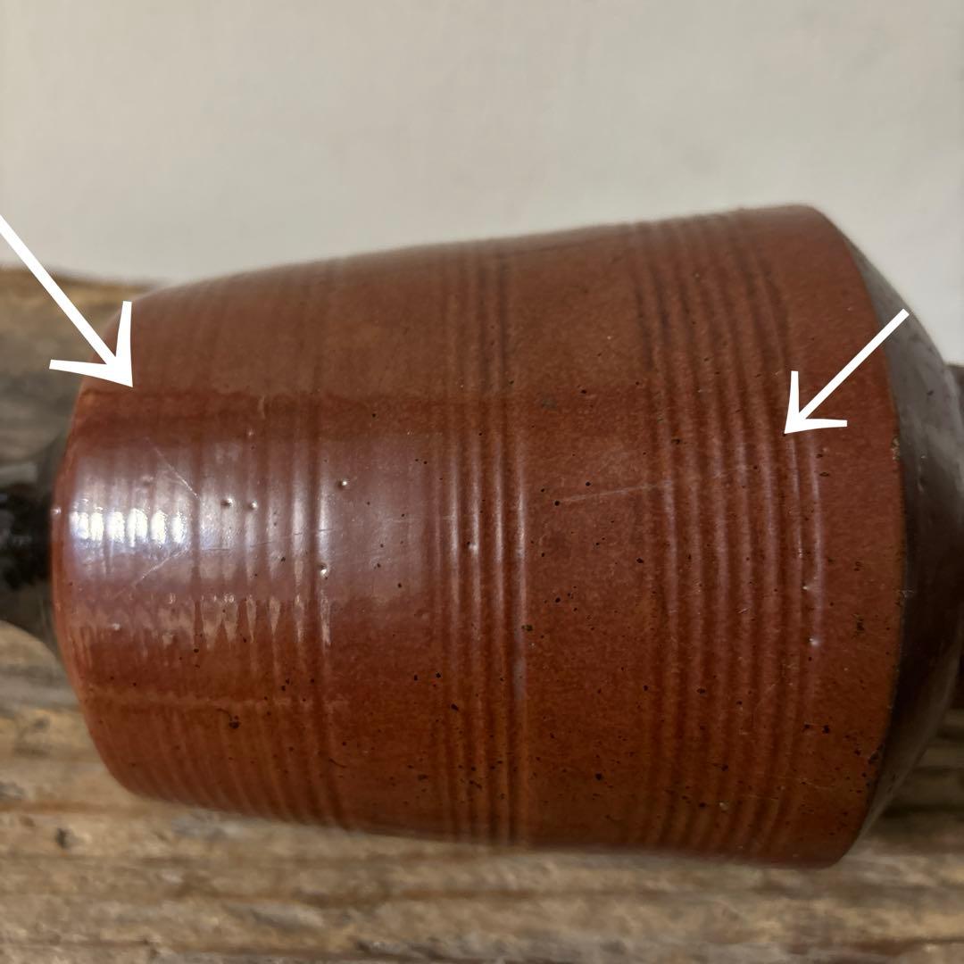 大堀相馬鉄釉もしくは古丹波天目釉徳利　古陶磁.骨董.アンティーク.花入.古民芸