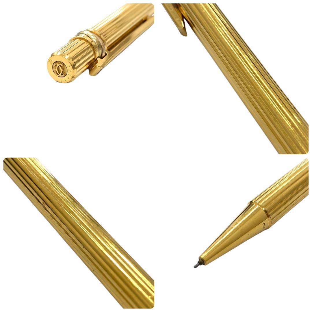 カルティエ トリニティ ロゴ入り ツイスト式 シャープペンシル ゴールド GP