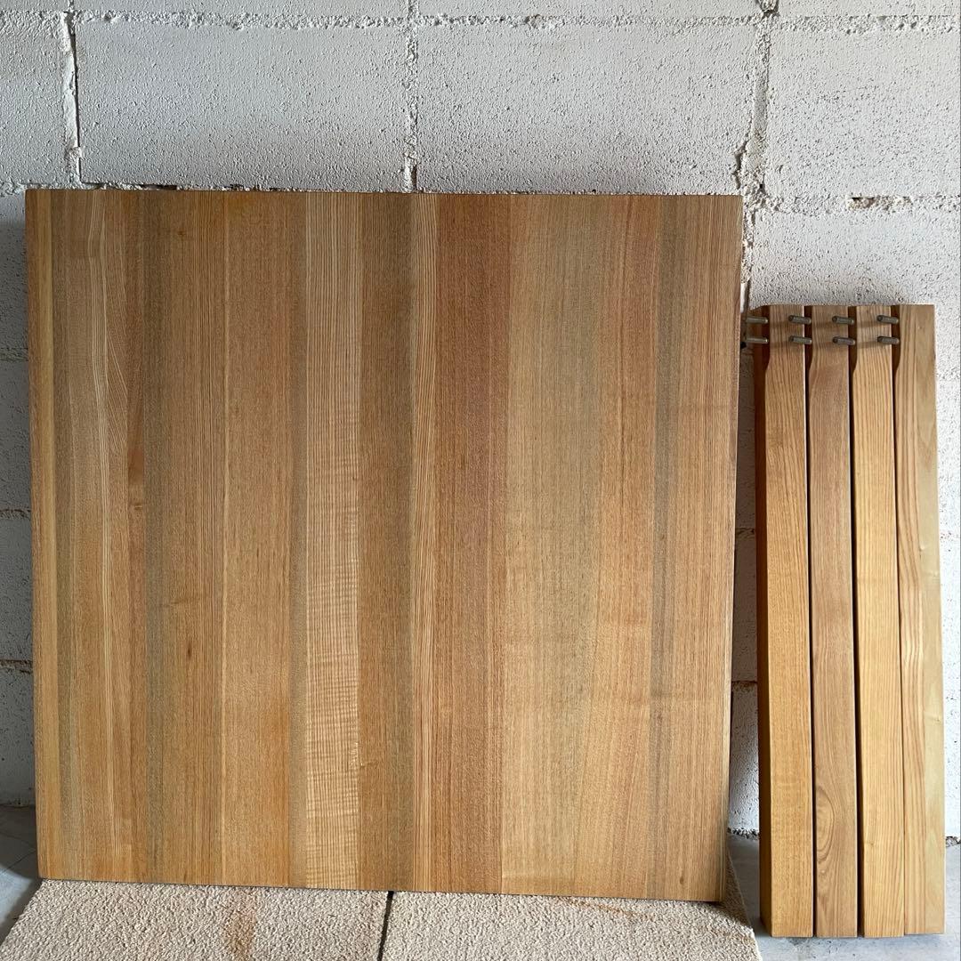 無印良品 MUJI ダイニング3点セット　タモ材　天然木無垢材　80サイズ