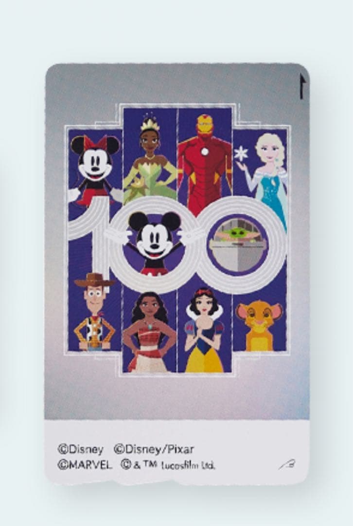 ＜Disney100＞記念Suica（カード＆収納ボックス）Bタイプ　タテ