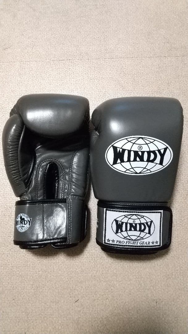 本革製WINDYボクシンググローブ 10oz 濃いグレー NP