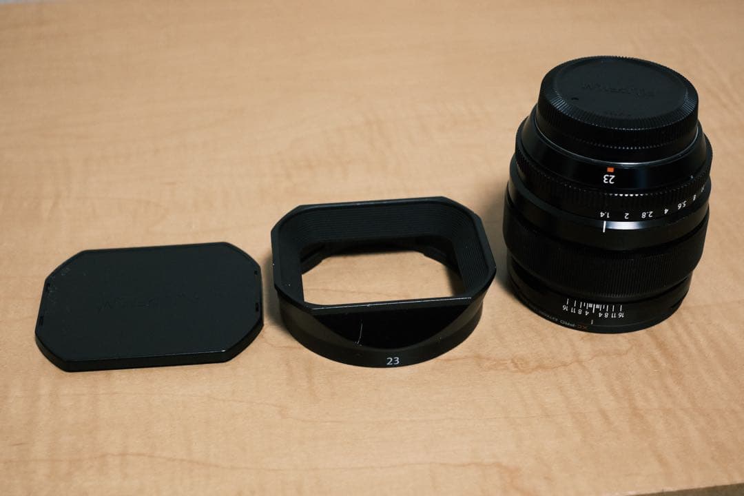 【動作品】FUJIFILM XF23mm F1.4 R 角形フード フィルター付