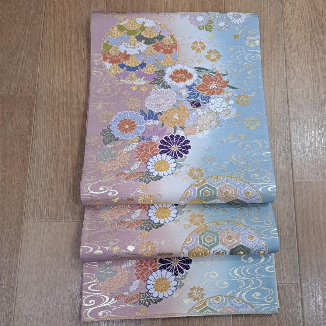 正絹振袖セット ピンク地の古典的な金彩模様と十二単風の重ね仕立 成人式に最適