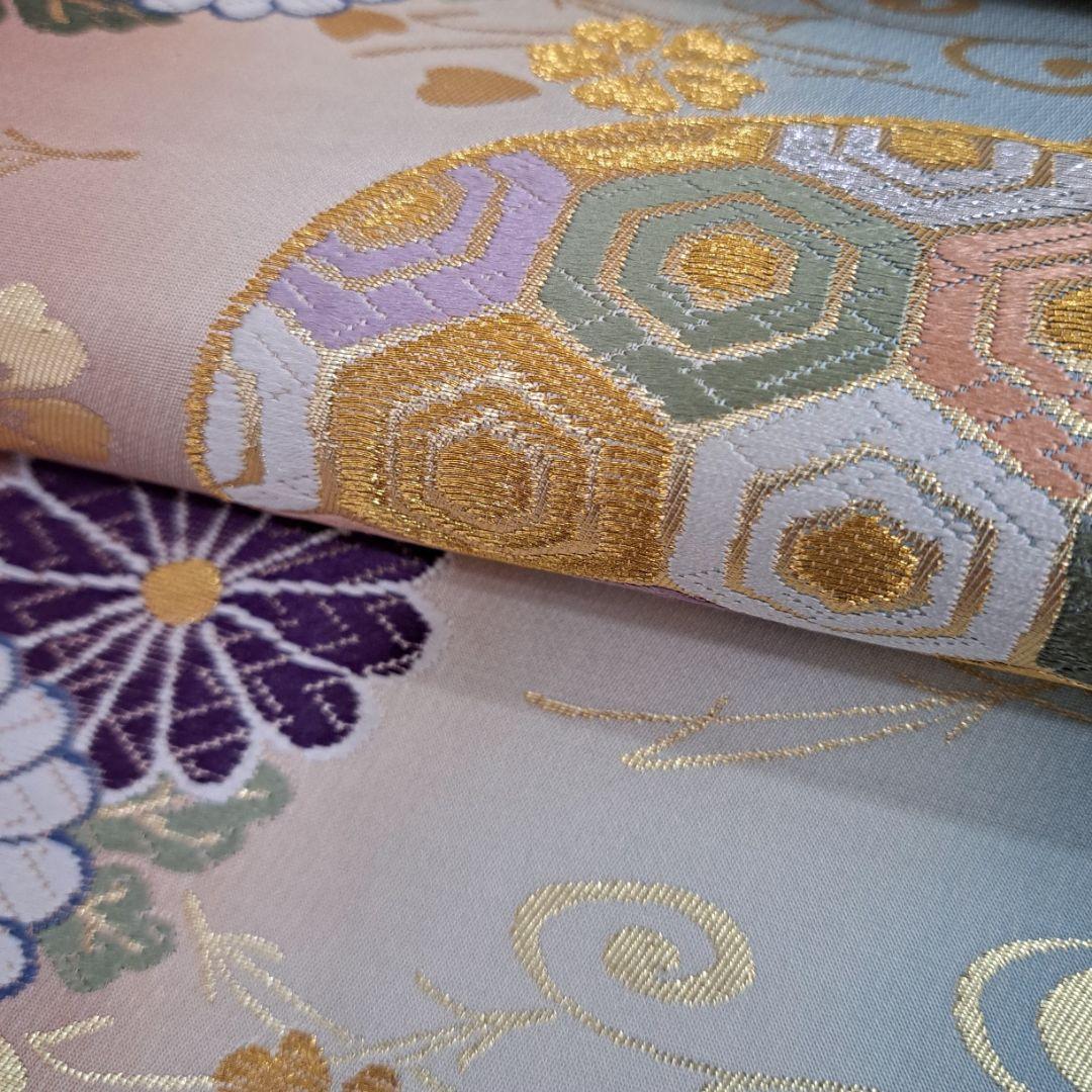 正絹振袖セット ピンク地の古典的な金彩模様と十二単風の重ね仕立 成人式に最適