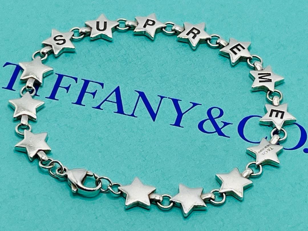 c747 美品　ティファニー×シュプリーム　パフ　スター　ブレスレット　925