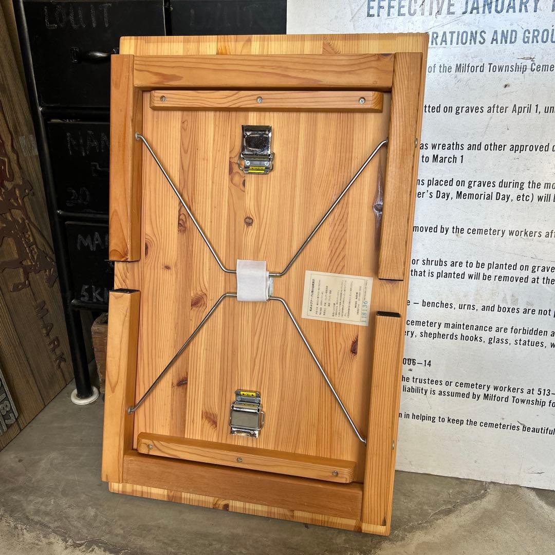 レトロ フォールディング ウッド テーブル 木製 ローサイズ キャンプ 折り畳み