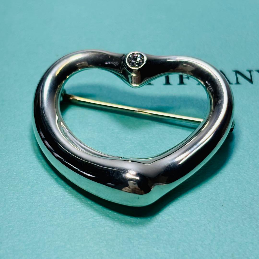 ティファニー ダイヤ オープンハート ブローチ 925 シルバー 希少 レア