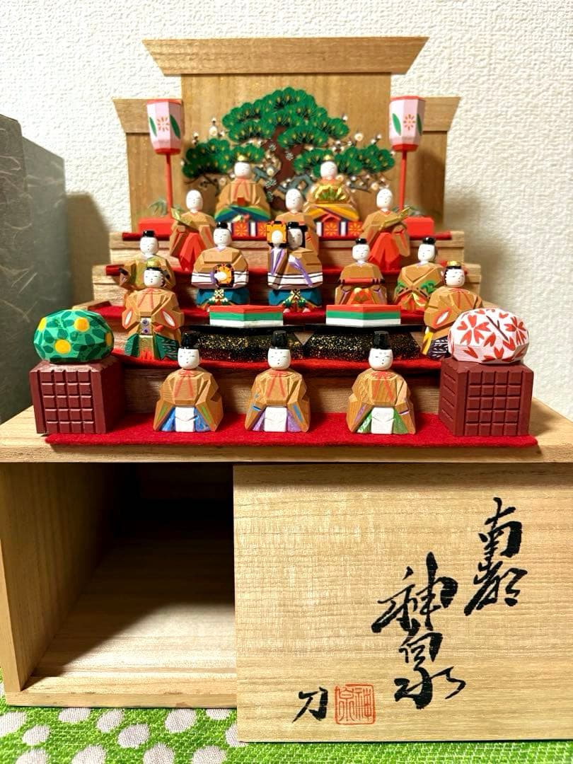 神泉　奈良一刀彫り五段雛人形セット