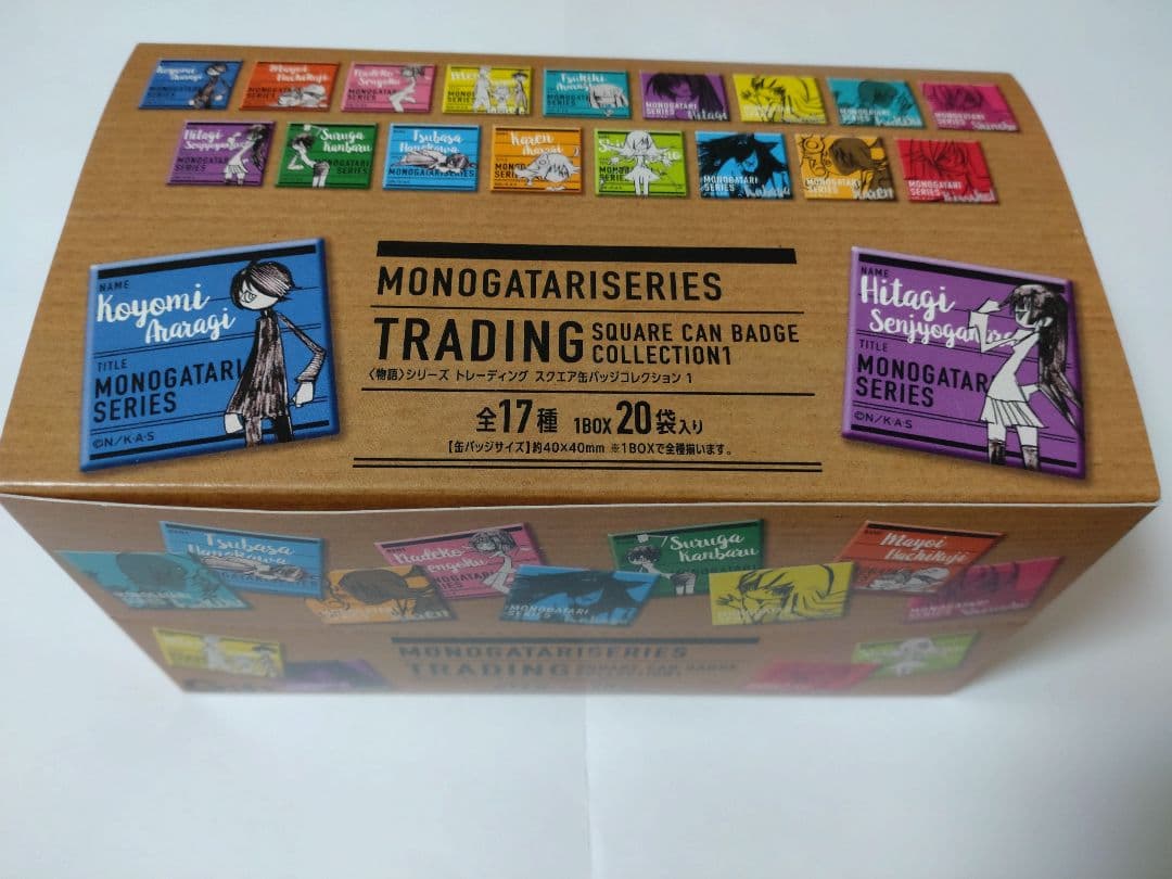 物語シリーズ スクエア缶バッチコレクション1 17種コンプ+1種(特典) 18個