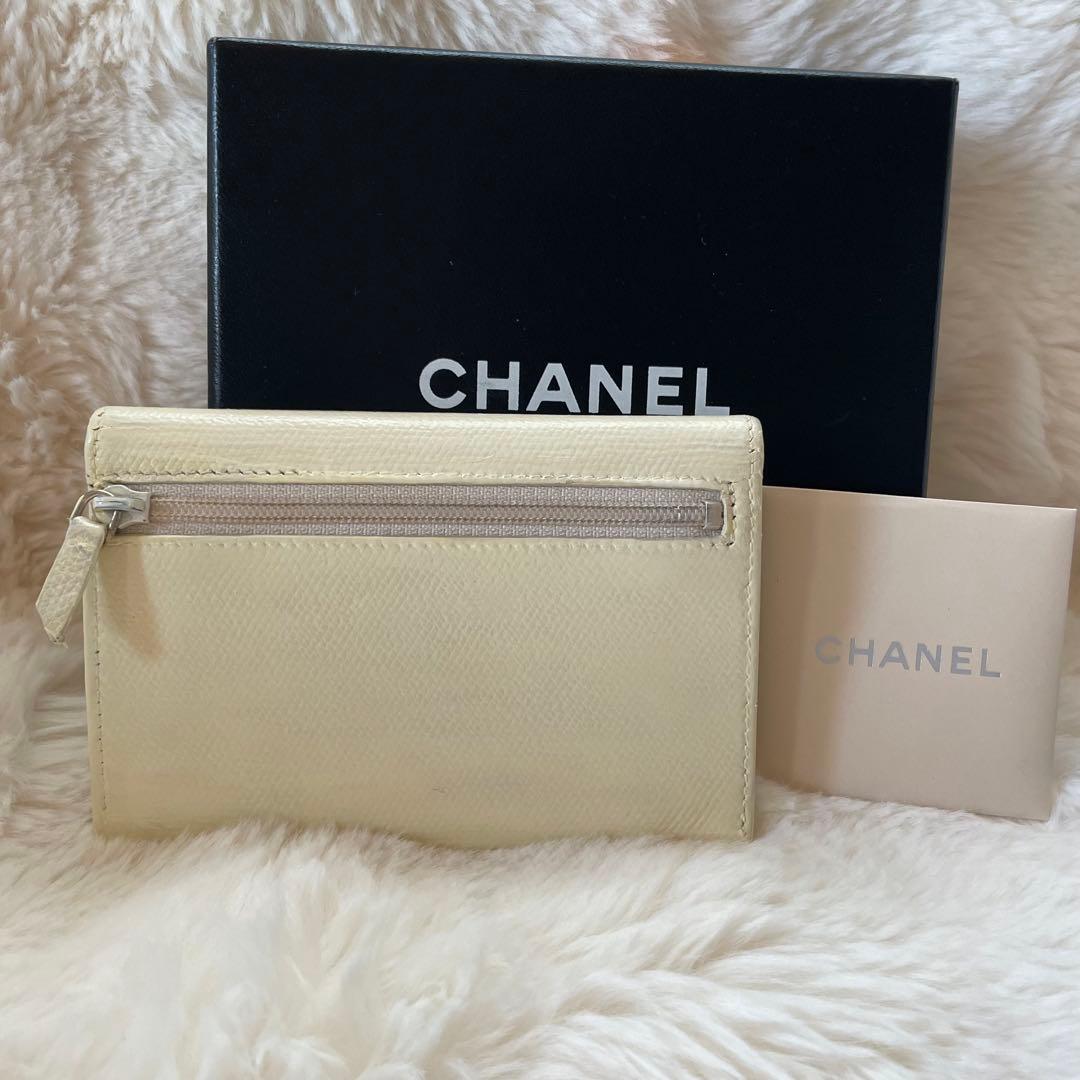 美品 シャネル CHANEL カードケース 財布 ココマーク ホワイト