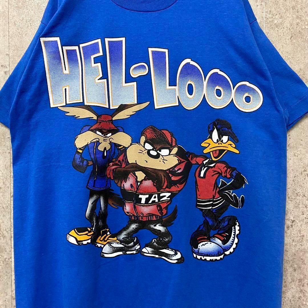 【レア☆USA製90s】ルーニーテューンズTシャツ ブルー メンズL