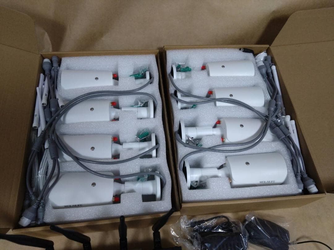 防犯カメラ ネットワークワイヤレスシステム 3K画素カメラ8台・録画機セット