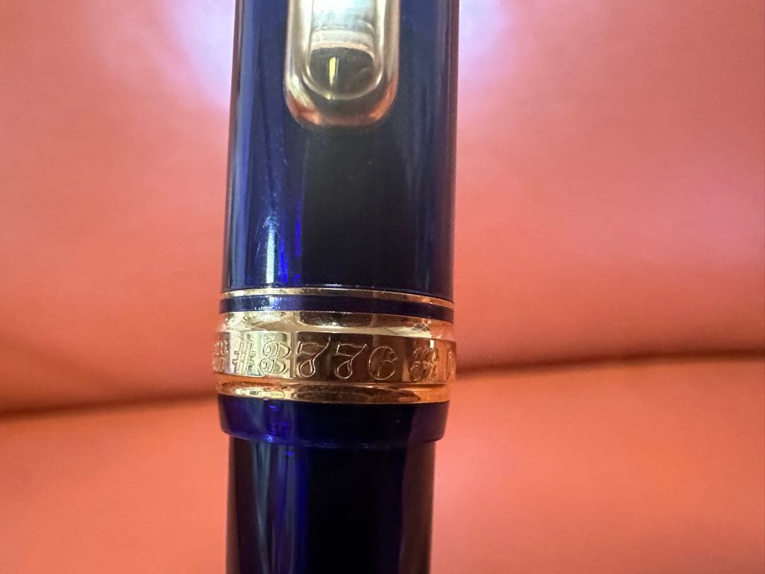 使用品　PLATINUM プラチナ 万年筆 青 金メッキ　センチュリー3776