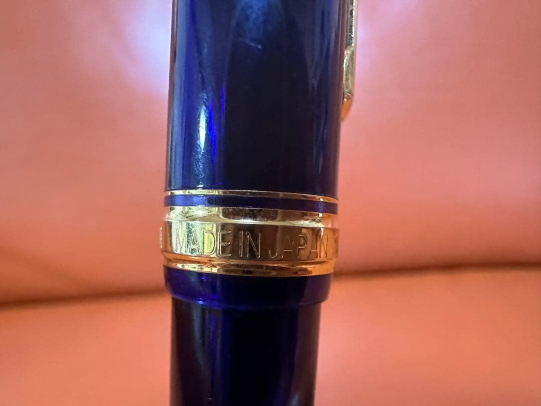 使用品　PLATINUM プラチナ 万年筆 青 金メッキ　センチュリー3776