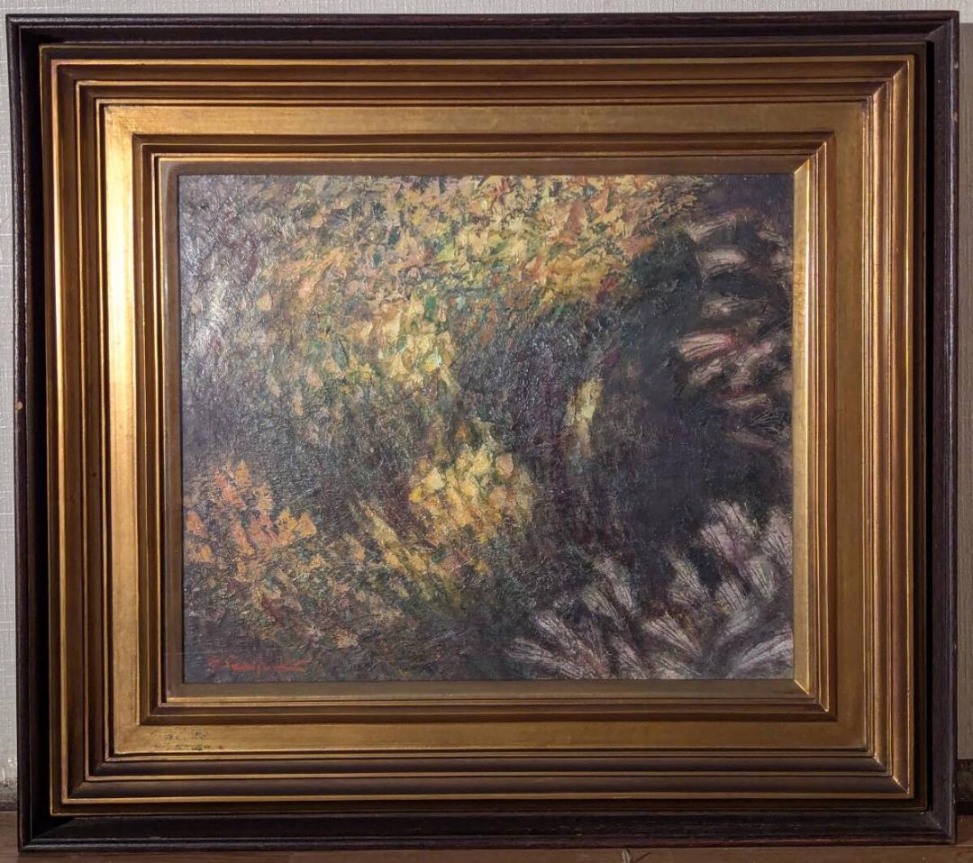 【真作】絵画　関口五郎　油彩8号　キリンス草花咲く　国画会会員作家　X19