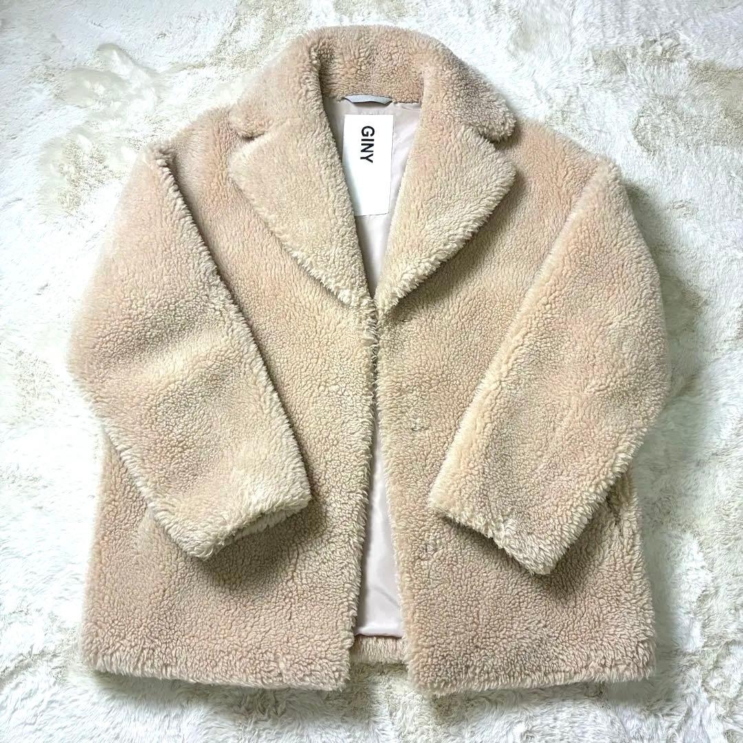 美品✨GINY ジニー SCGINYボアチェスターコート ボアコート　ベージュ