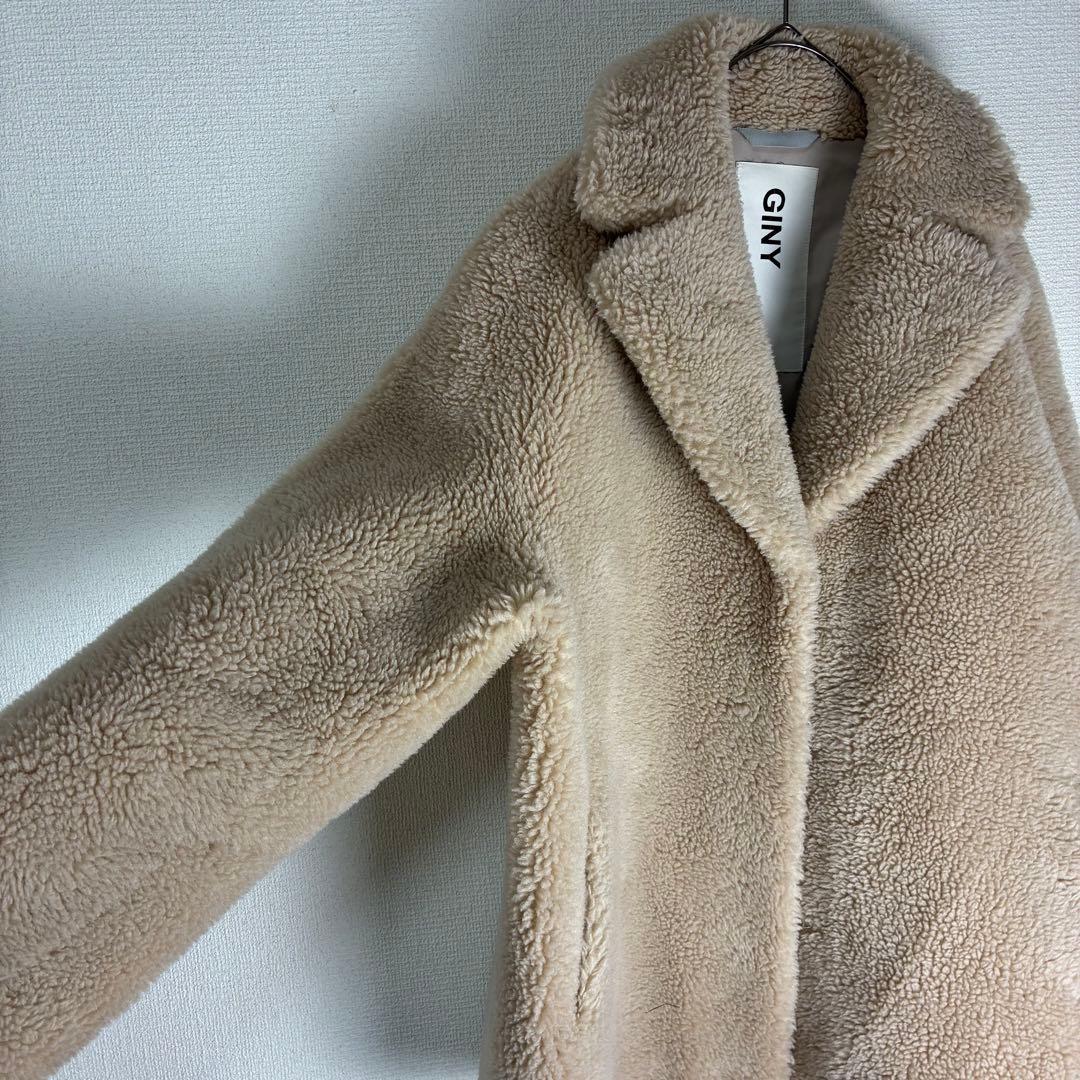 美品✨GINY ジニー SCGINYボアチェスターコート ボアコート　ベージュ