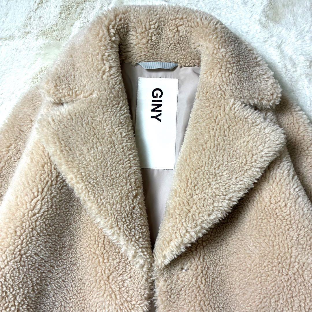 美品✨GINY ジニー SCGINYボアチェスターコート ボアコート　ベージュ
