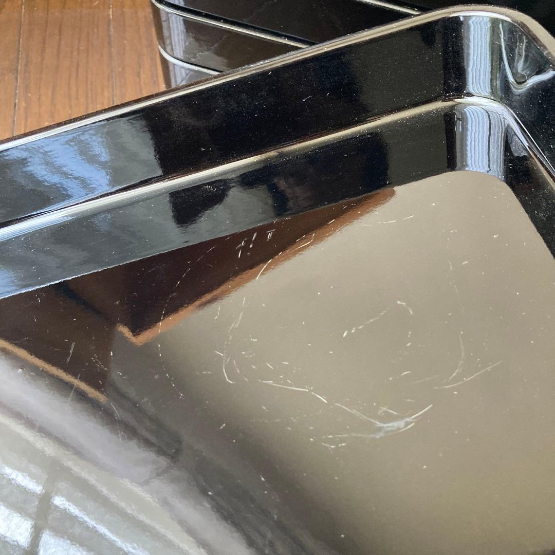 お盆　漆　10枚セット　平安菊　正方形