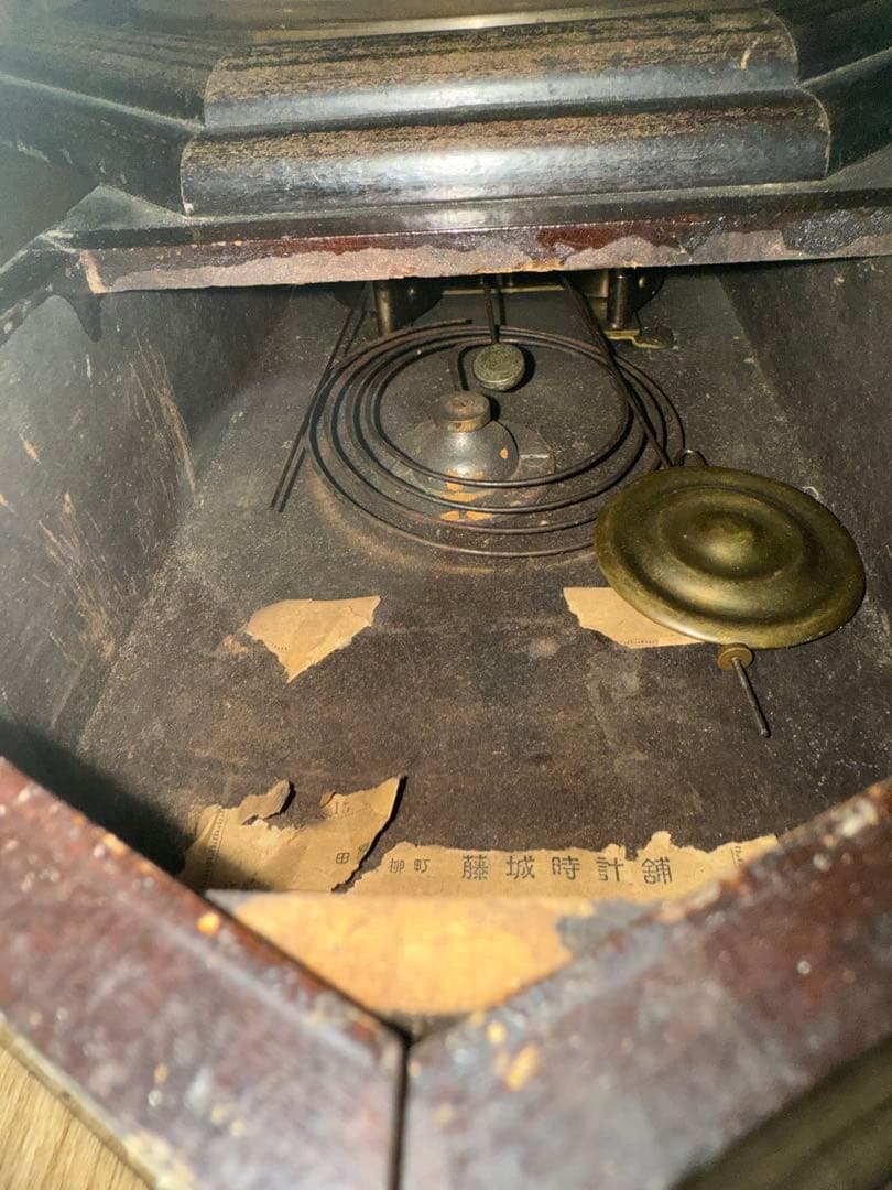 明治中期 AXTELLアメリカウェルチ社製 8インチ八角掛時計 稼働品