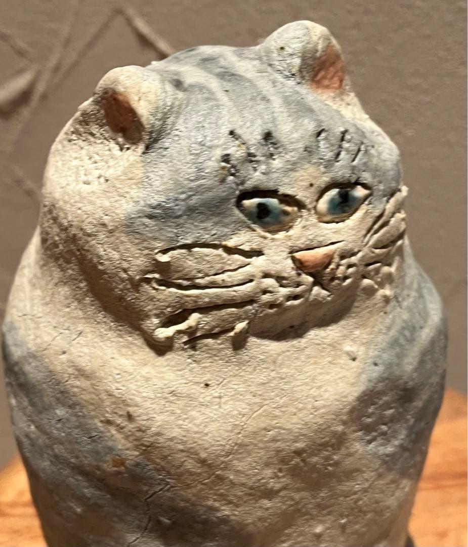 前川幸市さん　猫の置物・オブジェ　大きめ　幸生窯