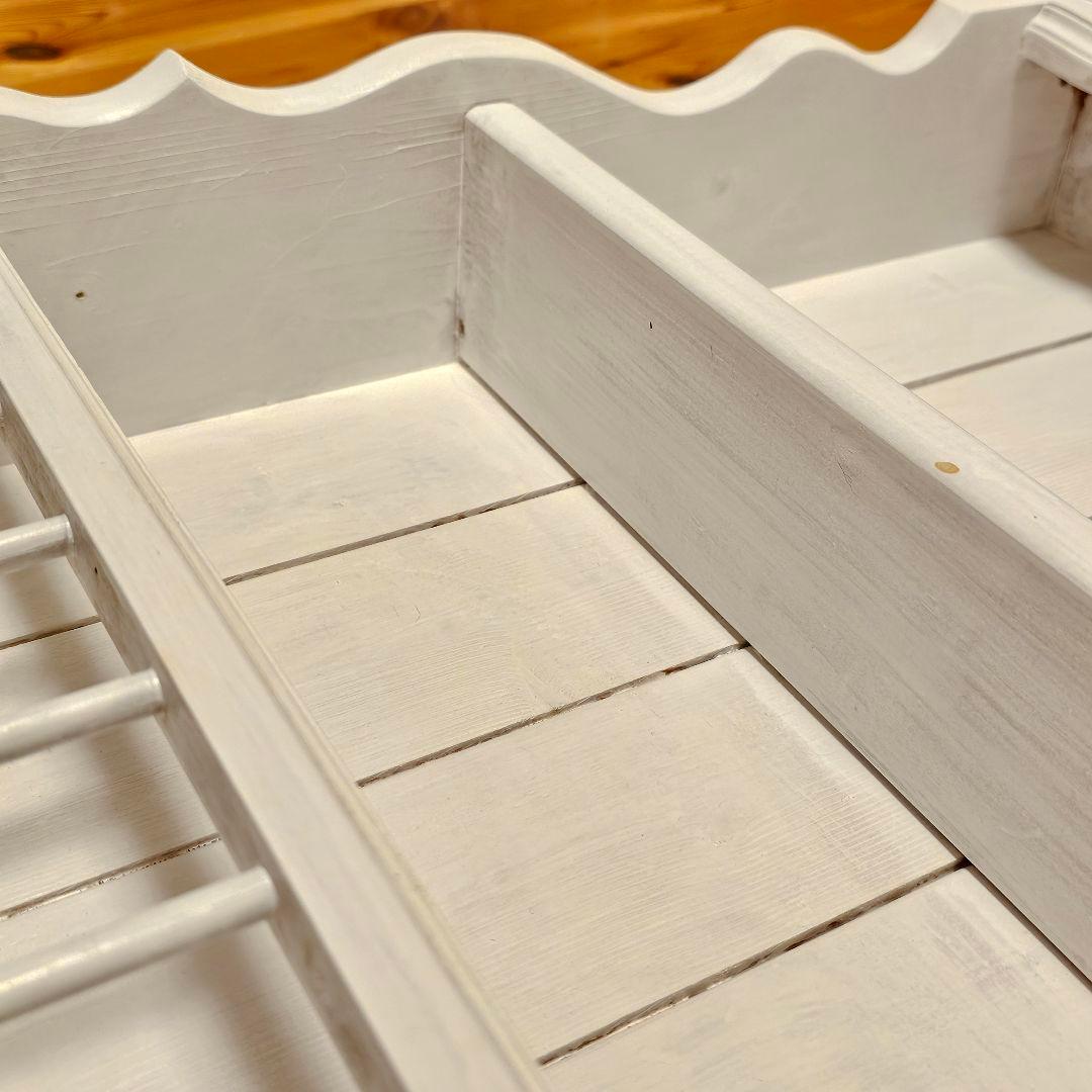 O*i様 木製カントリーシェルフ　訳あり　ホワイト　シャビー　アンティーク　壁掛