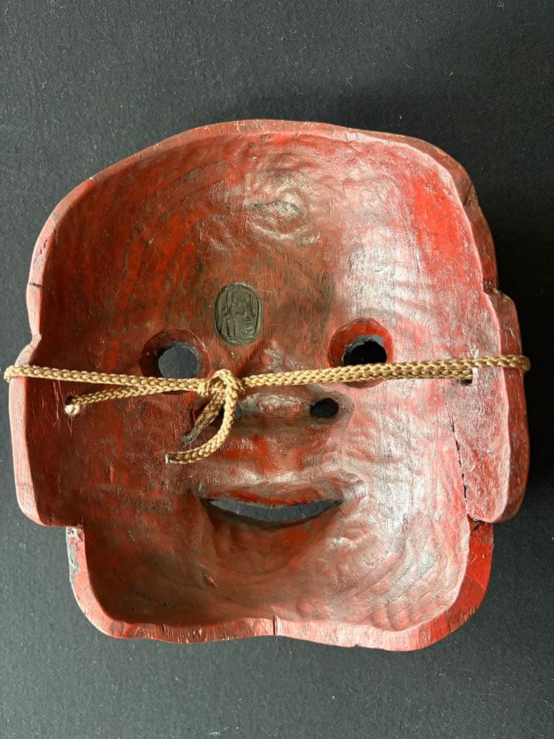 値下げしました❗️神鳴（かみなり）面｜桐材使用｜手彫り能面｜伝統工芸品｜箱付き