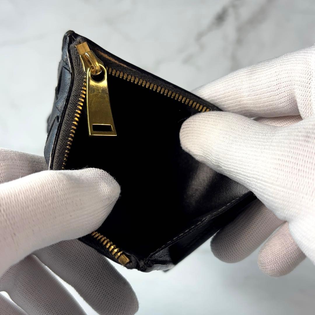 BOTTEGA VENETA 財布 2つ折り イントレチャート 黒