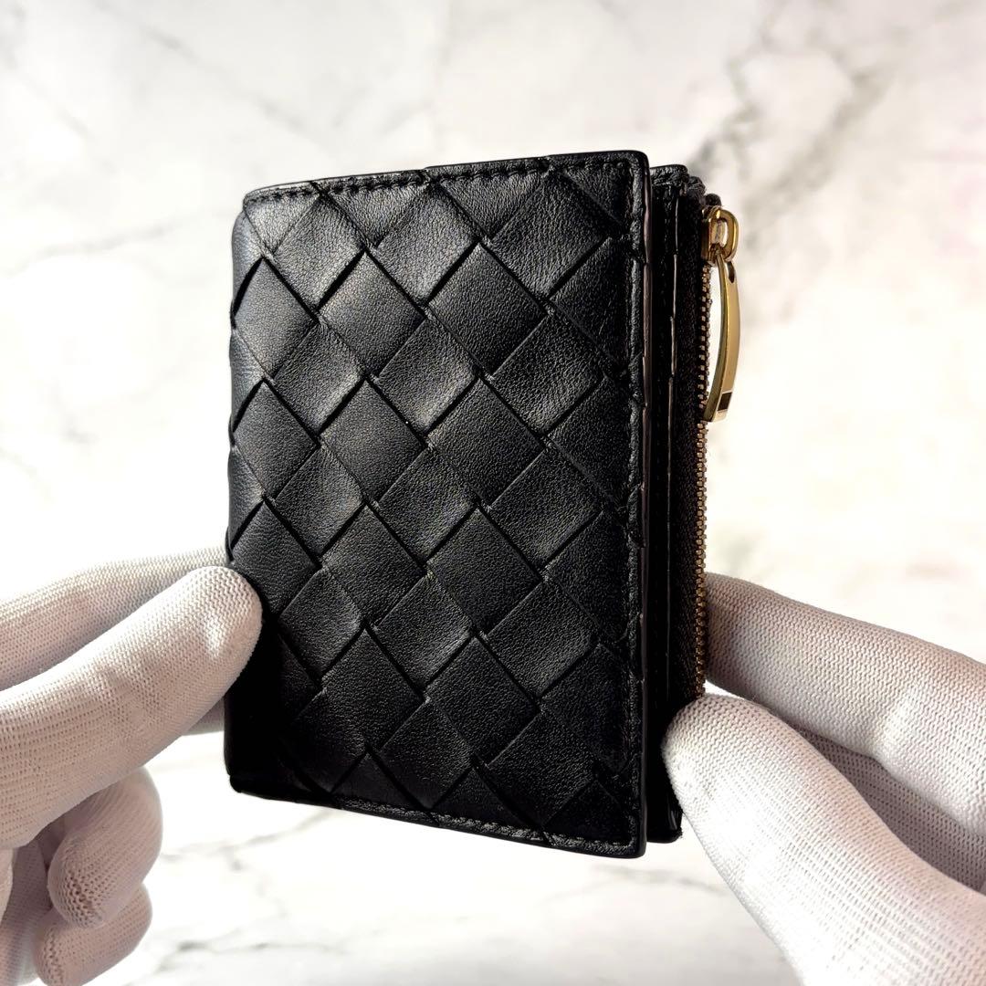 BOTTEGA VENETA 財布 2つ折り イントレチャート 黒