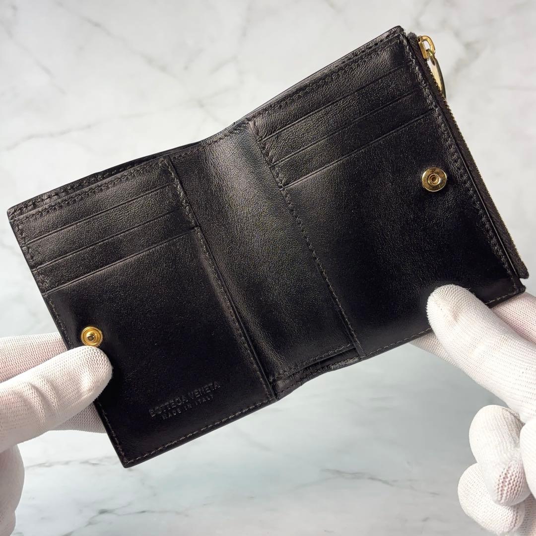 BOTTEGA VENETA 財布 2つ折り イントレチャート 黒