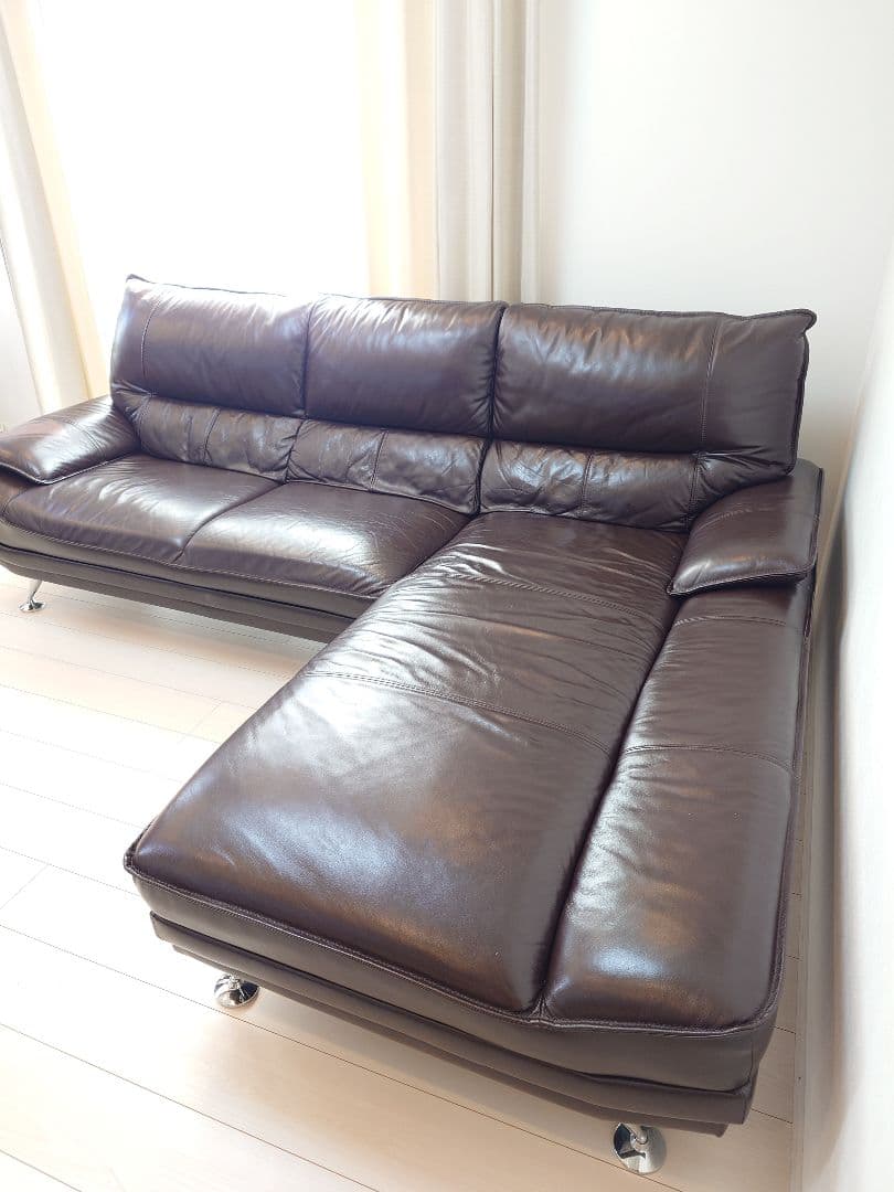 ニトリ 本革 ロゾ4 ※引取り希望　カウチソファ　右カウチタイプ