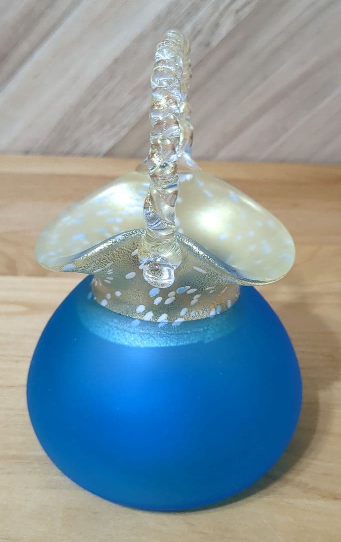 黒木国昭　ガラスアート　 金彩象嵌手付花瓶