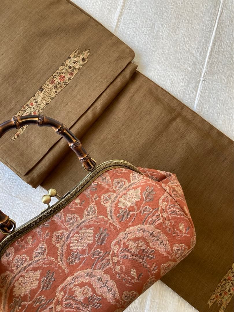 ❤️着物お出かけbag 正絹　ゴブラン織風