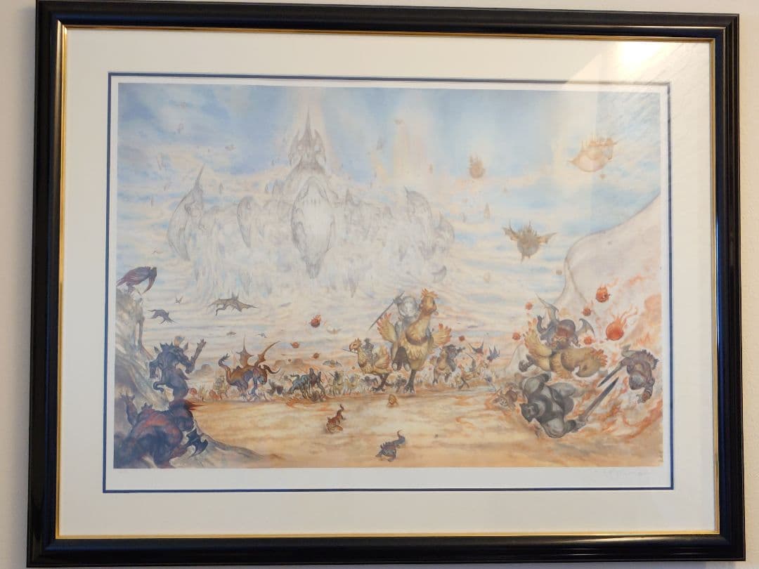 天野喜孝 FFXI 版画 WORLD WAR vana'diel