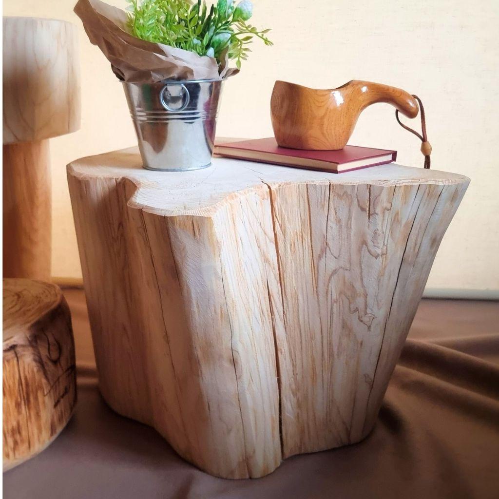 超特大サイズ 天然アロマ ひのきの切株テーブル 根元末広がり