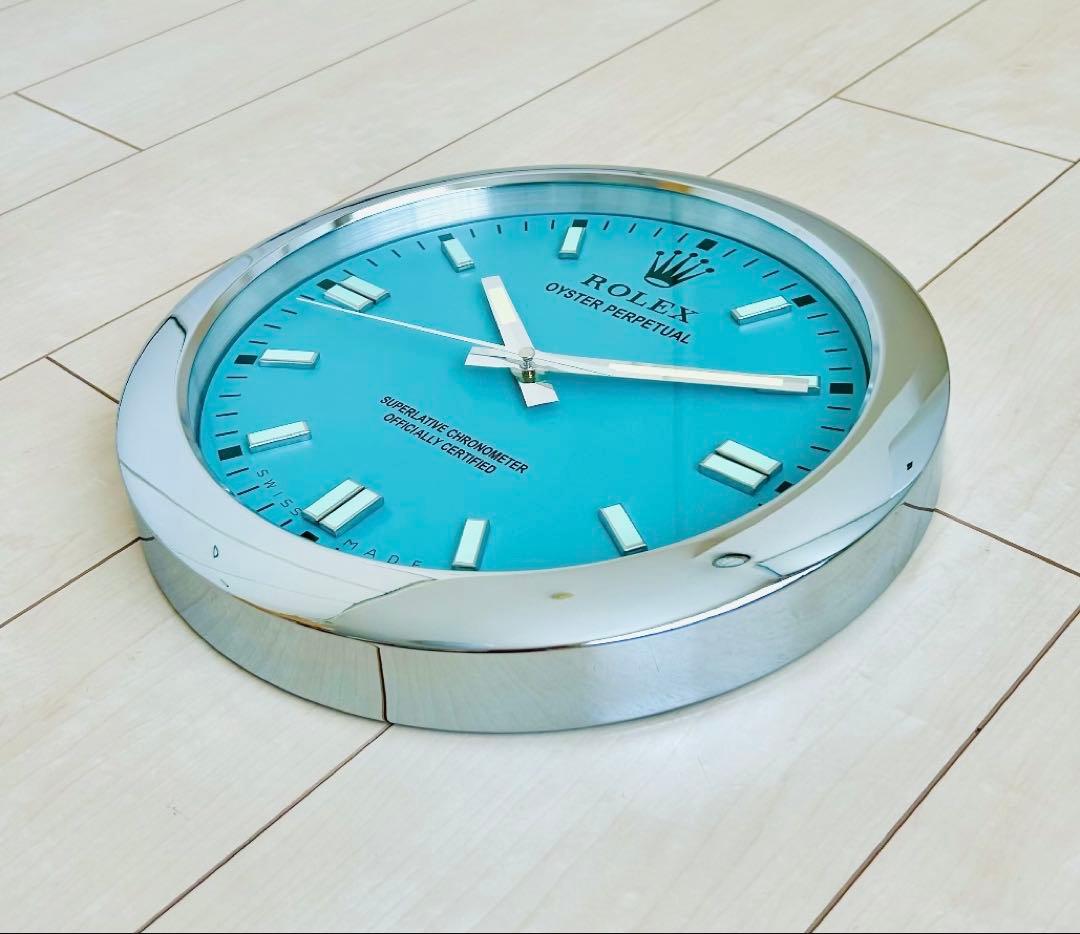 ロレックス 販促品　オイパペ ティファニーブルー 掛け時計 新品未使用
