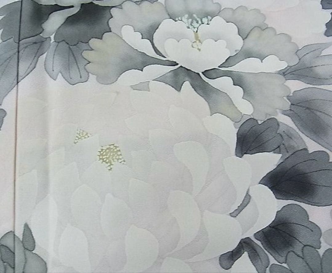 振袖フルセット　手書き草花紋　ベビーピンク