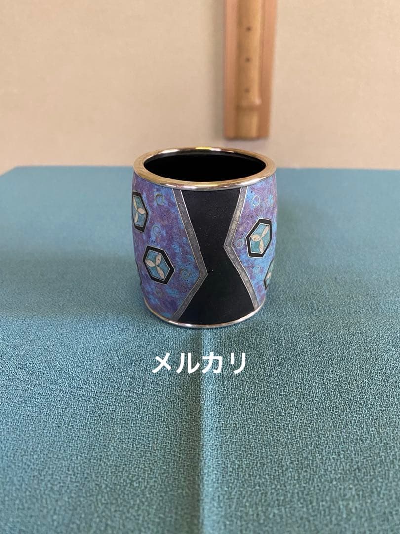 茶道具/蓋置 『亀甲文 いにしえ』泥釉七宝作家 上沼緋佐子