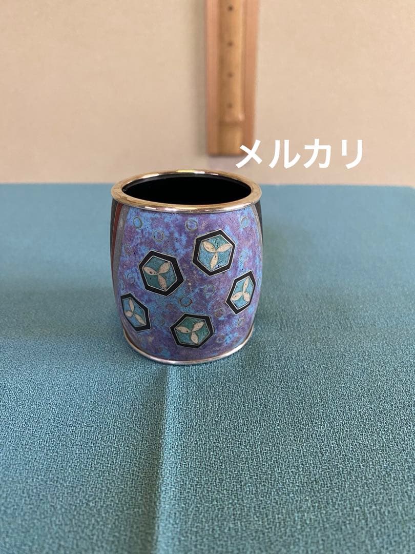 茶道具/蓋置 『亀甲文 いにしえ』泥釉七宝作家 上沼緋佐子